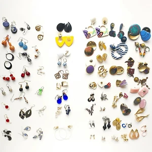 Pierced Earrings Lot of 67 Pairs Costume Jewelry Mixed Styles VTG & Modern - Picture 1 of 5
