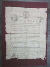 1797 French Revolution Passeport Passport Francois Moroy Republique Francaise