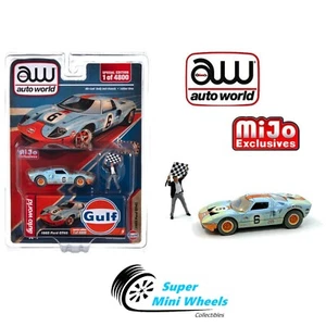 Auto World 1:64 - 1965 Ford GT40 Race Usado Con Flag Man Figura Mijo Exclusivas - Imagen 1 de 3