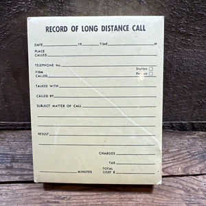 Vintage Record Long Distance Telephone Calls Note Pad Memo Office TV Lot Of 2 - Picture 1 of 5