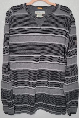 Quiksilver 定制版型男式 XL 码浅蓝色/灰色长袖圆领毛衣 — 第 1/4 张图片