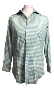 Bergamo New York Men's Fitted Button Up Shirt Green Color Size 15-32/33 - Picture 1 of 4