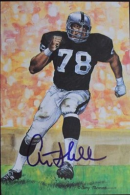 Art Shell Raiders Autographed 1989 Goal Line Art #25 Signed HOF Postcard 17C - Image 1 of 3