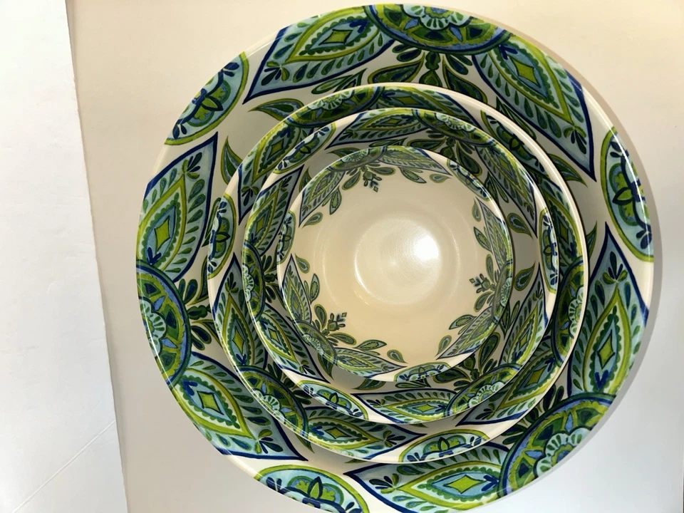 Juego de 4 lazos de melamina azul/verde Foto 1 de 4