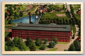 Vintage Linen Postcard Mill No. 6 Pacolet Manufacturing Gainesville GA - Picture 1 of 2