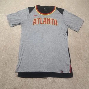 Atlanta Hawks T Shirt Mens Large Gray Nike Dri Fit Shooting Shirt - Picture 1 of 8