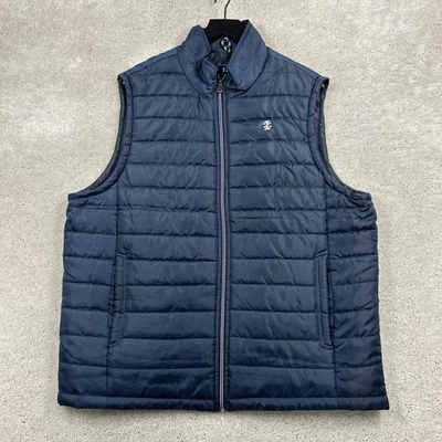 IZOD Puffer Vest Mens Size XL Blue Quilted Full Zip Pockets Sleeveless Synthetic - Image 1 of 4