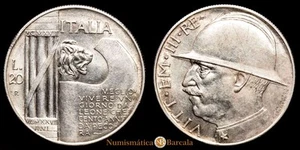 Italia - Victor Manuel. 20 Liras. (20,01 g.). Roma. 1928. KM-70. EBC. Restos de - Imagen 1 de 3
