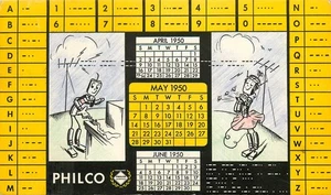 Philco Radio Cartoon Robots 1950 Ink Blotter Advertising Ephemera - Picture 1 of 1