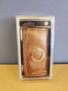 Amity Vtg 70s Leather/ Cowhide Pocket Key Holder Organizer Brown Hippy Biker - Picture 1 of 8