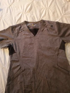 Carhartt Women's Force Scrub Top Size M Charcoal Grey Pockets Breathable - Picture 1 of 10