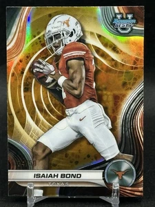 2024 Bowman U Best  ISAIAH BOND Gold Refractor /50 RC #73 Texas Longhorns - Picture 1 of 3