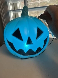 Target Halloween Pumpkin Blow Mold TEAL Hyde & Eek Timer Light Up 2024 - Picture 1 of 4