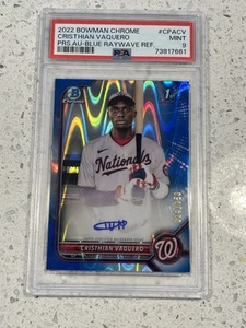 Cristhian Vaquero 2022 Bowman Chrome Blue Raywave Refractor Auto #’d /150 PSA 9 - Picture 1 of 1