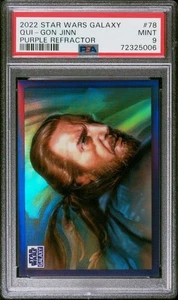 2022 Star Wars Galaxy Qui-Gon Jinn rifrattore viola /25 PSA 9 #78 - Foto 1 di 2
