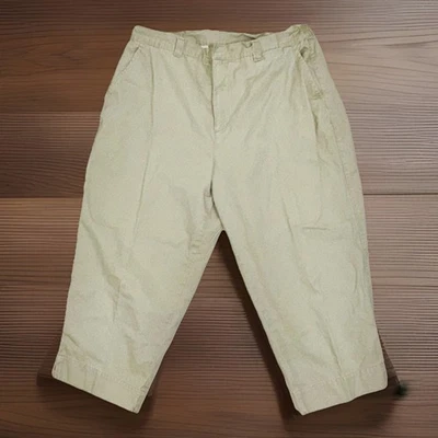 Pantalones capri recortados BLANCO CIERVO MUJER talla grande 18W 100 % algodón caqui tostado Y2K Foto 1 de 4