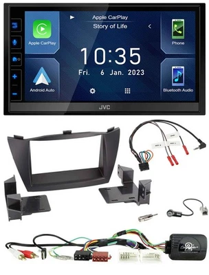 JVC DAB Bluetooth Lenkrad USB 2DIN Autoradio für Hyundai Tucson 2010-2015 schwar - Bild 1 von 4