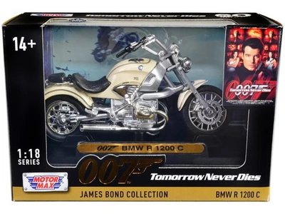 1997 BMW R 1200 C Motorcycle Cream James Bond 007 1/18 Diecast Model Motormax - Image 1 of 2