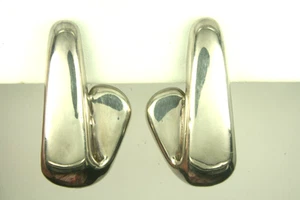 VINTAGE SIGNED HH ISRAEL HAND CRAFTED ABSTRACT STERLING ART EARRINGS 29g - Picture 1 of 6