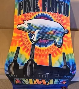 New Pink Floyd Animals Pig 1977 Beach Bath Pool Gift Towel Cotton Tie Dye Album - Picture 1 of 4