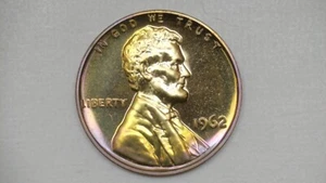 1962 Lincoln Memorial Proof Penny from Mint Proof Set TONED - Picture 1 of 2