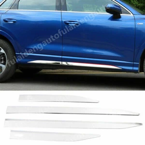 For Audi Q3 2019 2020 2021 Chrome ABS Door Body Side Skirt Molding Cover Trims - Picture 1 of 6