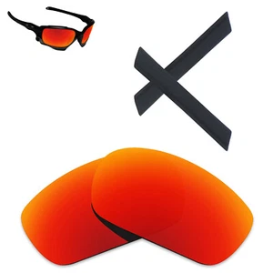 Hawkry Black Earsocks & Orange Red Replacement Lens for-Oakley Jawbone - Picture 1 of 4