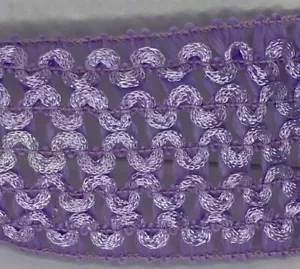 Nastro elastico all'uncinetto viola chiaro 1 3/4" 10 iarde cucito artigianale elasticizzato - Foto 1 di 8