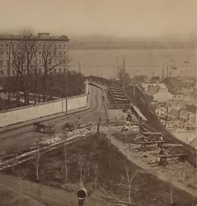 Grand Battery Facing St. Lawrence Quebec Canada Vallee Stereoview c1870 - Foto 1 di 5