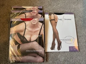 4 Pairs of Queen Sized Thigh Highs Brand New Sealed. Red White Black(2) - Picture 1 of 9