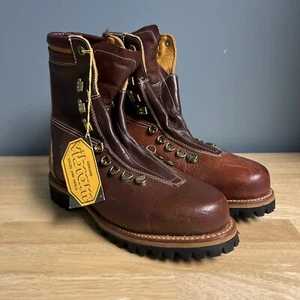 Vintage J. C. Penney Sanitized Leather Work Boots Hard Nose Vibram Soles Sz 7D M - Picture 1 of 13