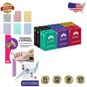 Elite 100% Plastic Jumbo Index Poker Playing Cards - 12 Pack for Ultimate Fun - Picture 1 of 9