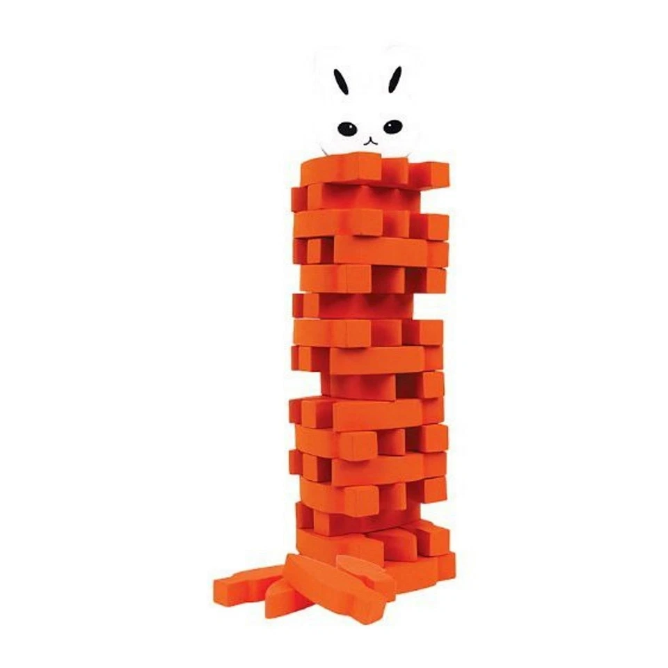Kikkerland Stack The Carrots Game Wooden Fun Stacking Kids Family Game Gift Idea - Image 1 of 1