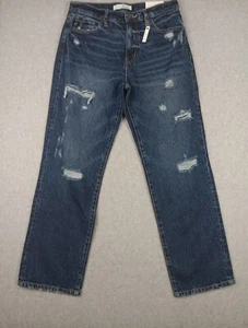 Kancan Jeans Raelynn vita alta gamba dritta effetto invecchiato taglia 5/26 nuovo con etichette - Foto 1 di 8