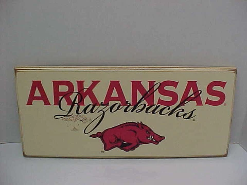 ARKANSAS RAZORBACKS Recycled Wood Wall Hanging Sign Plaque Danielson Designs Cover