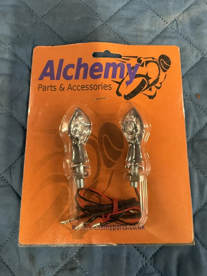 Suzuki Yamaha Honda Harley Pair Black Motorcycle Bullet Retro Turn Signals USA - Image 1 of 1