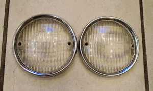PAIR Original 1957-1963 DODGE TRUCK Parking Light Lenses with Bezels DODBL 58 59 - Picture 1 of 5