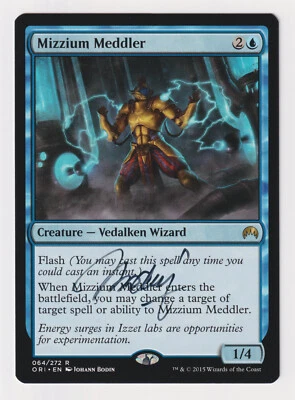Signed Mizzium Meddler LP Magic Origins Artist Johann Bodin 2015 MTG Rare Flash! - Image 1 of 2
