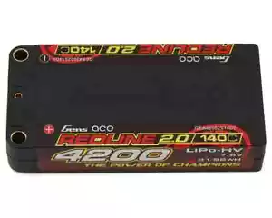 Gens Ace Redline 2.0 2S Shorty LiHV Battery 140C (7.6V/4200mAh) w/5mm Bullets - Picture 1 of 5