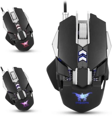 Combaterwing Gaming Mouse Wired Computer Mice Ergonomic 1200/1600/2400/3200DPI - Image 1 of 4