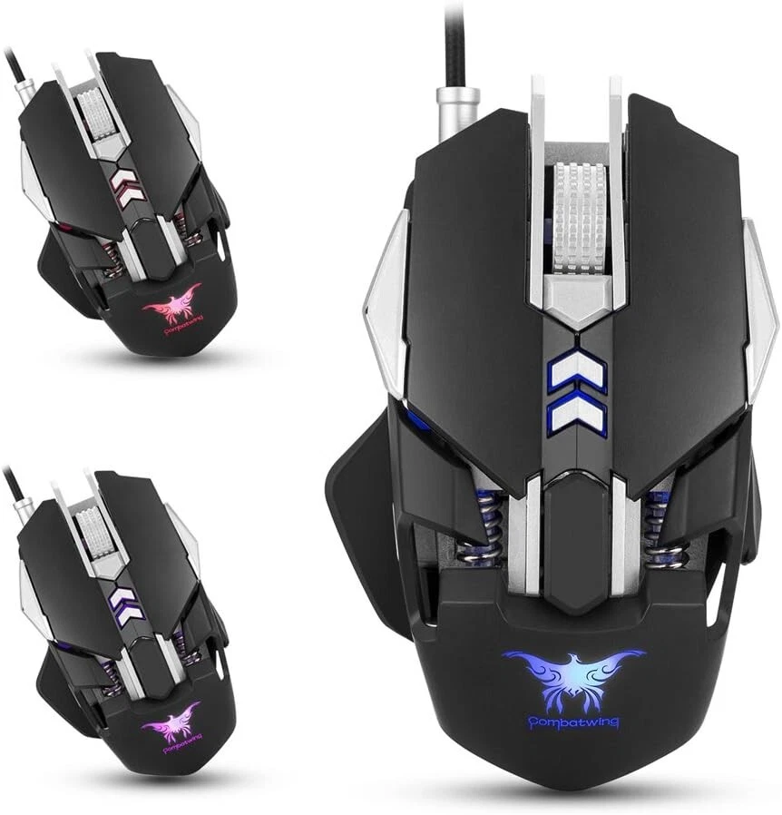 Combaterwing Gaming Mouse Wired Computer Mice Ergonomic 1200/1600/2400/3200DPI - Image 1 of 4