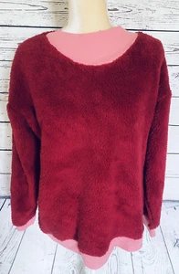 Women’s Medium Sweater Cuddl Duds Layered Look Sherpa Textures Lightweight Soft  - Picture 1 of 11