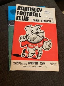 1972 Barnsley V Mansfield Town Football/Soccer Programme - Picture 1 of 3