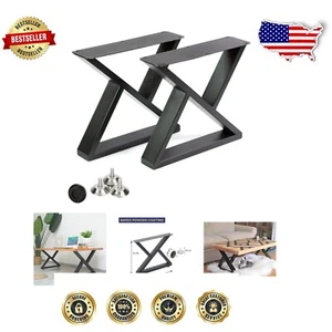 16" High Triangle Metal Coffee Table Legs - Set of 2 for Industrial Charm - Picture 1 of 11