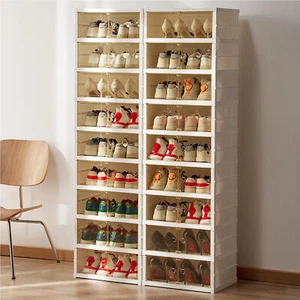 36 Pairs Shoe Rack Organizer 9-Tier Stackable Shoe Storage Cabinet Space Saving - Picture 1 of 9