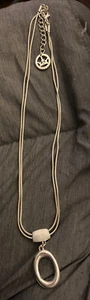 Vintage Trifari Halskette goldfarben, Doppelstrang ovaler Anhänger - Bild 1 von 7