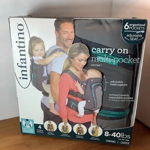 Infantino Carry-on Multi Pocket 4-Position 8-40lb Ergonomic Baby Carrier In Box - Picture 1 of 6