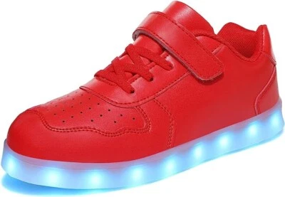 Zapatos LED para Niños Usb Carga Luz Tenis Zapato Brillante (ROJO)  Foto 1 de 4