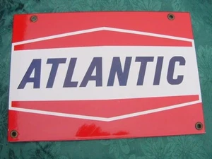 ATLANTIC TANKSTELLENSCHILD IN TOP ZUSTAND 13 X 9 SELTEN - Bild 1 von 8