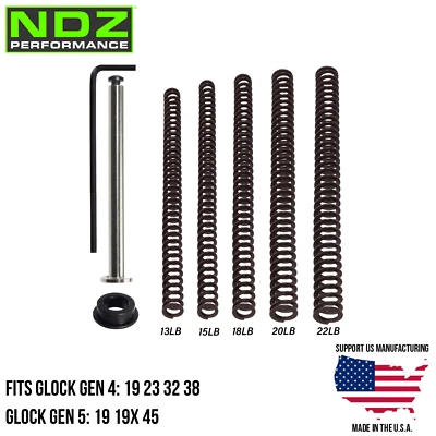 NDZ PERFORMANCE NDZ Glock 19 19X 23 32 38 45 Gen 4-5 Guide Rod Assembly Tuner Pack Stainless